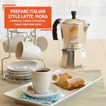 IMUSA USA B120-42V Aluminum Espresso Stovetop Coffeemaker 3-Cup, Silver (Pack of 1)