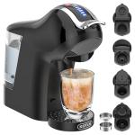 KOTLIE Espresso 5in1 Single Serve Coffee Maker, 19Bar Cappuccino&Latte Maker, Cold&Hot Brewing Coffee Machine for K*cup/NES*presso Original/D*olce G*usto/Ground Coffee/44mm ESE(Black)