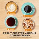 Tastyle Single Serve Coffee Maker with Rechargeable & Detachable Milk Frother, Iced and Hot Coffee Machine for K Cup & Grounds, 40oz Removable Water Reservoir, 6 Cup Sizes, Fits 7.3" Travel Mug, Black