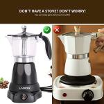LAOION Cuban Coffee Maker, 6 or 3cup Electric Espresso Coffee Maker, Portable Cafeteras Electricas Modernas, Electric Moka Pot with Detachable Base & Overheat Protection, Coffee Gift for Home Travel