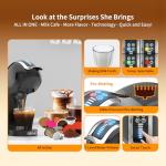 KOTLIE Espresso 5in1 Single Serve Coffee Maker, 19Bar Cappuccino&Latte Maker, Cold&Hot Brewing Coffee Machine for K*cup/NES*presso Original/D*olce G*usto/Ground Coffee/44mm ESE(Black)