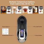 KOTLIE Espresso 5in1 Single Serve Coffee Maker, 19Bar Cappuccino&Latte Maker, Cold&Hot Brewing Coffee Machine for K*cup/NES*presso Original/D*olce G*usto/Ground Coffee/44mm ESE(Black)