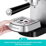 CASABREWS CM5418 Espresso Machine 20 Bar, Compact Espresso Maker with Steam Milk Frother, Stainless Steel Coffee Machine with 34oz Removable Water Tank for Cappuccino, Latte, Silver