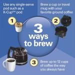 Hamilton Beach FlexBrew Trio 2-Way Coffee Maker, Compatible with K-Cup Pods or Grounds, Combo, Single Serve & Full 12c Pot, Black - Fast Brewing (49902)
