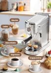 Gevi Commercial Espresso and Coffee Makers, Professional 20 Bar Espresso Maker with Milk Frother, Stainless Steel Expresso Coffee Machines for Home, Compact Cappuccino Machine, Great Gift