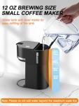 Karosie Single Serve Coffee Maker for K-Cup and Ground Coffee, Fast Brew, 6-12 oz Brew Sizes One Cup Coffee Machine Fits 5.5" Mugs, One-Button Small Coffee Maker with Descaling Reminder,Black
