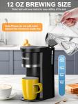 Karosie Slim Single Serve Coffee Maker, Fast Brew for K-Cup & Ground Coffee Small One Cup Coffee Maker, 6-12 Oz Brew Sizes, Coffee Machine with Descaling Reminder and Water Window,Black
