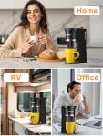Karosie Slim Single Serve Coffee Maker, Fast Brew for K-Cup & Ground Coffee Small One Cup Coffee Maker, 6-12 Oz Brew Sizes, Coffee Machine with Descaling Reminder and Water Window,Black