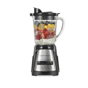 Hamilton Beach Power Elite Wave Action Blender For Smoothies, 40 Oz Glass Jar, 12 Functions Including Puree, Crush Ice, 700 Watts - Black (58148A)