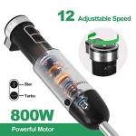 Blackcow Immersion Blender Handheld, 800W Powerful Electric Hand Blender with Titanium Alloy Blades, 12 Speeds & Turbo, Electric Hand Mixer for Smoothies, Soups, Baby Food and Purees