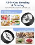 Ganiza Smoothie Blender, 900W Blenders for Shakes and Smoothies, 15-Piece Personal Blender and Grinder Combo for Kitchen, Smoothies Maker with 4 BPA-Free Portable Cup, Nutritious Recipe