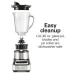 Hamilton Beach Wave Crusher Blender For Smoothies With 40 Oz Glass Jar and 14 Functions, Ice Sabre Blades & 700 Watts for Consistently Smooth Results, Black + Stainless Steel (54221)