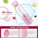 Portable Personal Blender 17 OZ/500 ML Juicer, 175W Personal Size Blender, Ideal for Smoothies, Ice Blending, Juicing, and Food Processing, Compact, Convenient, and Versatile (Pink)