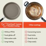 bella 9 Piece Ceramic Nonstick Cookware Set, Fits-anywhere™ Kitchenware w EverGood™ Coating, Dishwasher & Oven Safe, All Stovetops Compatible, Stackable Design, Cool Touch Handles, Surf