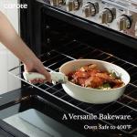 CAROTE 9pcs Pots and Pans Set Non Stick, Cookware Sets, Kitchen Set, Oven/Fridge Safe, Space Saving Pots Set, Nonstick Cooking Set with Versatile Detachable Handle, Induction RV Set, Cream White