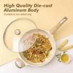 SENSARTE Ceramic Cookware Sets, Pots and Pans Set Non stick, 14-Piece Induction Cookware, Non toxic Healthy Non Stick Kitchen Cooking Set, with Frying Pans Set, PFAS PTFE PFOA PFOS Free
