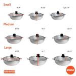 IMUSA 3 Piece Caldero Set with Tempered Glass Lid 1.5/2.5/5.2Qt, Aluminum, Silver