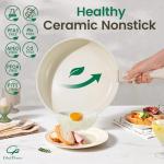 Chef Power Ceramic Cookware Set Non Toxic with Detachable Handles, Healthy Nonstick Pans and Pots Set 19 Pcs, Induction Dishwasher Oven Safe Kitchen Set, PFAS PFOA & PTFE Free, Cream White