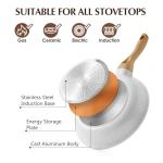 SENSARTE Nonstick Ceramic Cookware Set 23-Piece, Healthy Pots and Pans Set, Non-toxic Kitchen Cooking Set with Stay-Cool Handles, Silicone Utensils and Pot Protectors, PFAS & PFOA Free