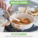 GreenLife 8 Piece Ceramic Nonstick Cookware Set, Induction Suitable Non Toxic PFAS-Free Pots & Pans, Dishwasher Safe, Cooking Set, Stock Pot, Saucepans & Frying Pans, Kitchen Cooking, Granite Cream