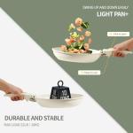 BECIGAR 8pcs Ceramic Pots and Pans Set, Non Stick Cookware Set, Detachable Handle Cookware, Induction Kitchen Cooking Set with Removable Handle,Oven Safe, Induction Fast, Stackable Cookware Set