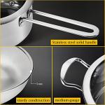 Wodillo 6Pcs Pots and Pans Set, Stainless Steel Pot Set, Nonstick Kitchen Cookware Set, Induction Pots Set with Stay-Cool Handle, Works with Electric and Gas Cooktops, Dishwasher Safe
