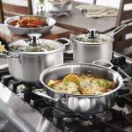 Wodillo 6Pcs Pots and Pans Set, Stainless Steel Pot Set, Nonstick Kitchen Cookware Set, Induction Pots Set with Stay-Cool Handle, Works with Electric and Gas Cooktops, Dishwasher Safe
