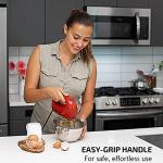 OVENTE 5-Speed Electric Hand Mixer with Stainless Steel Mixing Whisk, Snap-On Storage Case, Portable & Lightweight 150W Motor, Compact Handheld Mixer for Baking, Blending or Cooking, Red HM151R