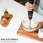 OVENTE Immersion Hand Blender, 300W Electric Handheld Portable Stick Mixer with 2 Mixing Speed and Stainless Steel Blades for Effortless Blending Smoothies, Shakes, Puree or Baby Food, Black HS560B