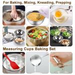 5-Speed Electric Hand Mixer, 4 Large Mixing Bowls Set, Handheld Mixers with Whisks Beater, Stainless Steel Metal Nesting Bowl Measuring Cups Spoons Kitchen Cake Blender for Baking Supplies