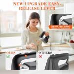 GUALIU 450W Electric Hand Mixer, 5-Speed Large Handheld Mixer Food Mixer with 304 Stainless Steel Beaters, Dough Hooks & Storage Bag, Kitchen Blender for Baking & Cooking, Turbo Boost/Black