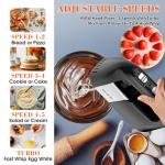 GUALIU 450W Electric Hand Mixer, 5-Speed Large Handheld Mixer Food Mixer with 304 Stainless Steel Beaters, Dough Hooks & Storage Bag, Kitchen Blender for Baking & Cooking, Turbo Boost/Black