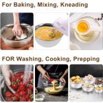 WEPSEN Hand Mixer Electric Mixing Bowls Set, 5 Speeds Handheld Mixer with 4 Nesting Stainless Steel Mixing Bowl, Measuring Cups Spoons 200W Kitchen Blender Whisk Beater Baking Supplies For Beginner