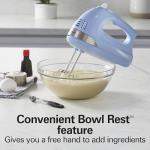 Hamilton Beach 6-Speed Electric Hand Mixer with Whisk, Dough Hooks and Easy Clean Beaters, Powerful 275 Watt Motor, Snap-On Storage Case, Blue