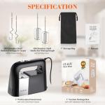 GUALIU 450W Electric Hand Mixer, 5-Speed Large Handheld Mixer Food Mixer with 304 Stainless Steel Beaters, Dough Hooks & Storage Bag, Kitchen Blender for Baking & Cooking, Turbo Boost/Black