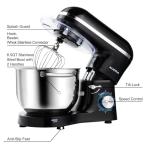Aucma Stand Mixer,6.5-QT 660W 6-Speed Tilt-Head Food Mixer, Kitchen Electric Mixer with Dough Hook, Wire Whip & Beater (6.5QT, Black)