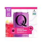 Q Mixers Hibiscus Ginger Beer - Premium Cocktail & Mocktail Mixers with Real Ingredients - Highly Carbonated, Less Sweet with Agave, & Gluten-Free - 80 Calories per Can - 7.5 Fl oz (Pack of 4)