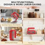 Hand Mixer Electric, 5-Speed Small Handheld Mixer, 2* (Dough Hooks & Beaters) Food Blender, Kitchen Blender for Baking, Cream, Cookies, 304 Dishwasher Safe