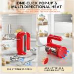 Hand Mixer Electric, 5-Speed Small Handheld Mixer, 2* (Dough Hooks & Beaters) Food Blender, Kitchen Blender for Baking, Cream, Cookies, 304 Dishwasher Safe