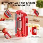 Hand Mixer Electric, 5-Speed Small Handheld Mixer, 2* (Dough Hooks & Beaters) Food Blender, Kitchen Blender for Baking, Cream, Cookies, 304 Dishwasher Safe