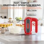 Hand Mixer Electric, 5-Speed Small Handheld Mixer, 2* (Dough Hooks & Beaters) Food Blender, Kitchen Blender for Baking, Cream, Cookies, 304 Dishwasher Safe