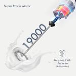 Powerful Milk Frother Handheld Foam Maker, Mini Whisk Drink Mixer for Coffee, Cappuccino, Latte, Matcha, Hot Chocolate, With Stand, Black