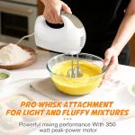 5-Speed Electric Hand Mixer with Whisk, Traditional Beaters, 120 Watts,Portable & Lightweight, Blending or Cooking, Brown