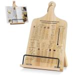 Funistree Kitchen Conversion Chart Cookbook Stand, Sturdy Wood Cook Book Holder, Recipe Cookbook Holder Stand with Kitchen Counters, Kitchen Baking Gifts for Women, Accessiores for Holding Cookbook