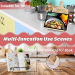 Funistree Kitchen Conversion Chart Cookbook Stand, Sturdy Wood Cook Book Holder, Recipe Cookbook Holder Stand with Kitchen Counters, Kitchen Baking Gifts for Women, Accessiores for Holding Cookbook