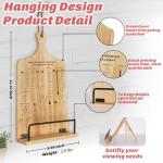 Funistree Kitchen Conversion Chart Cookbook Stand, Sturdy Wood Cook Book Holder, Recipe Cookbook Holder Stand with Kitchen Counters, Kitchen Baking Gifts for Women, Accessiores for Holding Cookbook