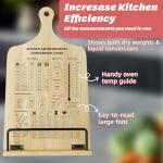 Funistree Kitchen Conversion Chart Cookbook Stand, Sturdy Wood Cook Book Holder, Recipe Cookbook Holder Stand with Kitchen Counters, Kitchen Baking Gifts for Women, Accessiores for Holding Cookbook