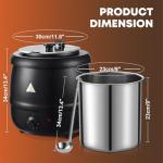 Commercial Soup Warmers Soup Kettle with Stainless Steel Hinged Lid and Detachable Insert Pot for Restaurants and Party, Home, Catering