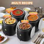 Commercial Soup Warmers Soup Kettle with Stainless Steel Hinged Lid and Detachable Insert Pot for Restaurants and Party, Home, Catering