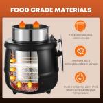 Commercial Soup Warmers Soup Kettle with Stainless Steel Hinged Lid and Detachable Insert Pot for Restaurants and Party, Home, Catering